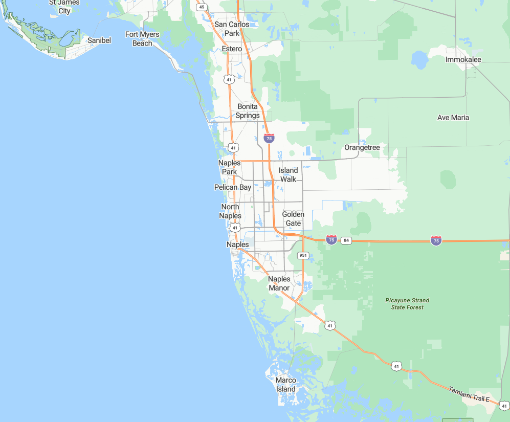 Map of Southwest Florida region